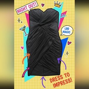 Lipsy Black Strapless Dress